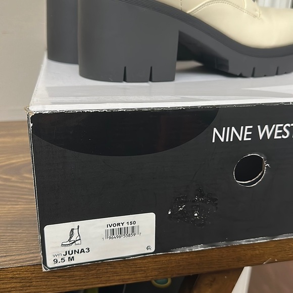 NEW Nine West White Combat Platform Boots - Picture 9 of 9